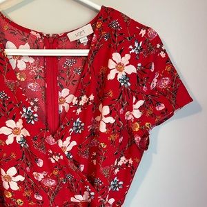 Loft Floral Wrap Dress